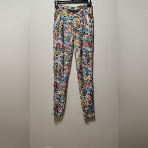 Vibrant Blue‎ and Red Floral Leggings